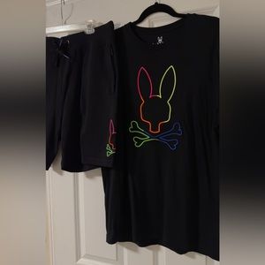 LIKE NEW Psycho Bunny men’s t-shirt and shorts set L